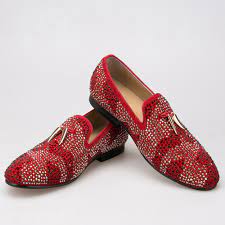 Awesome red and black dress shoes with heels for women. Red And Black Suede Men Shoe With Gold Tassel And Exquisite Crystal Men Wedding And Party Loafers Men Dress Shoes Men S Flat Shoes Men Shoes Men Flatshoes With Aliexpress