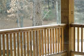 Design your wood porch railing according to the architectural statement of your home does. Detail Of Wood Porch Railing Stock Photo 11319329 Panthermedia Stock Agency