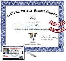 Dog License Ada Service Dog Paperwork Companion Animal Ada Approved Service  Dog Registration Dog