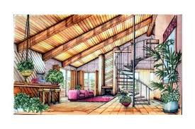 Wood Ceiling Interior Design Renderings Interior Rendering Interior Design Drawings