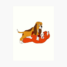 Symmetric head with hatching and patterns. Fox And The Hound Gifts Merchandise Redbubble