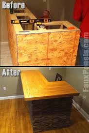 Bar Selbstgebaut Diy Spanplatten Paletten Europaletten Osb Platten Gestaltung Kleiner Raume Man Cave Bar Und Partyraum Einrichten