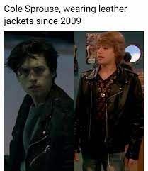 More Like Cole Sprouse Rocking Leather Jackets Since 2009 Tiffanycampbell00 Riverdale Cole Sprouse Cole Sprouse Jughead Riverdale Memes