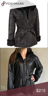 Wilson S Leather Faux Fur Women S Belted Jacket Belted Jacket Wilsons Leather Black Faux Fur