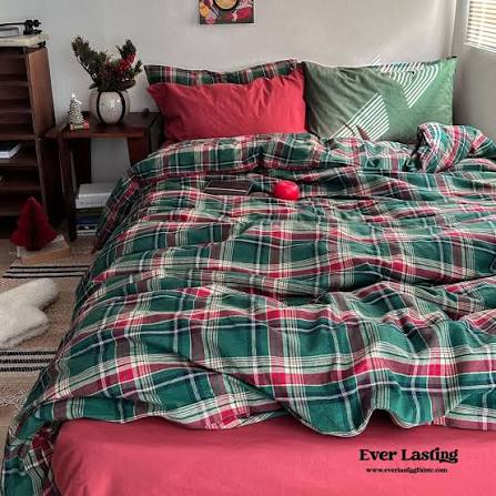 Vintage Christmas Plaid Bedding Set | Cozy Bedding | Ever Lasting