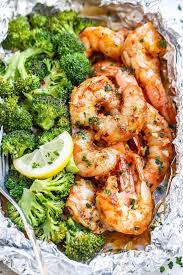 Shrimp And Broccoli Foil Packs With Garlic Lemon Butter Sauce Health Dinner Recipes Recipes Shrimp And Broccoli