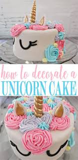 How To Decorate A Unicorn Cake A Simple Tutorial Momdot Diy Unicorn Cake Diy Unicorn Birthday Cake Easy Unicorn Cake