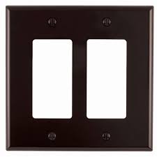 Matches swx wall switch sensor. Leviton Brown 2 Gang Decorator Rocker Wall Plate 1 Pack R50 Pj262 000 The Home Depot