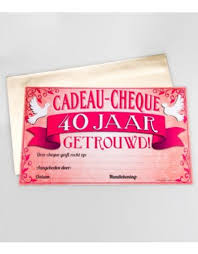Cadeau Cheque Nr 30 40 Jaar Getrouwd Celebrate Online