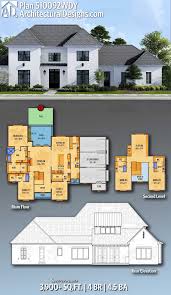 Plan 510092wdy Two Story Southern House Plan With Home Office House Plans Southern House Plans Southern House Plan