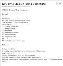 Kfc Style Chicken Using Cornflakes Slimming World Diet Slimming World Diet Plan Slimming World Recipes