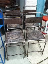 Vintage Metal Stacking Industrial Chairs Bistro Par Coloniaantiques 725 00 Industrial Outdoor Chairs Industrial Chair Vintage Metal