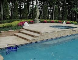 Ivory beige travertine pool coping. Travertine Pool Coping Ivory 12x24 Miami Travertine