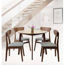 Ktaxon 5 piece round dining table set, modern kitchen table and chairs for 4 person clear tempered glass top. Sk New Interiors Dining Room Set Of 4 Yumiko Chairs And Round Dining Table Kitchen Modern Solid Wood W Padded Seat White Color