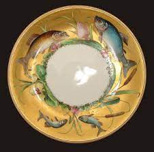 Hand painted watercolor edible fish. Minton Hand Painted Porcelain Fish Plate Fish Painting Porcelain Painting Plates