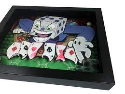 Cuphead 3d Shadow Box Diorama 8x10x1 5 Frame Etsy Video Game Wall Art Gaming Wall Art 3d Shadow Box