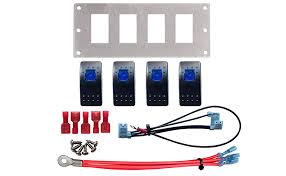 Remote control and instrument wiring. Amazon Com Mgi Speedware 4 Switch Panel 12vdc Stainless Steel Plate With Led Marine Rockers Red Automotive