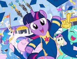 145943 Artist Pixelkitties Bon Bon Dunce Hat Graduation Lyra Heartstrings Misty Fly Pr My Little Pony Games Princess Twilight Sparkle Twilight Sparkle
