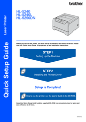Our printer pnpid database is constantly updated to make your brother device work fine. Brother Hl 5240l Quick Setup Manual Pdf Download Manualslib