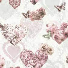 All of these pink background images and vectors have high resolution and can be used as banners, posters or wallpapers. Arthouse Floral Glitter Wallpaper Butterfly Love Hearts Girls Bedroom Pink White 692802