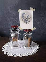 Maybe you would like to learn more about one of these? Vintage Faux Cloche Display These Are Hurricanes Vases Turned Upside Down With Vintage Faucet Handles Affixed As Glass Bell Jar Christmas Jars Cloche Decor