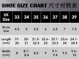 Spiral Shoes Shoe Size Guide