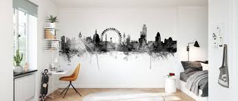 Les mythiques cabines téléphoniques londoniennes. London Skyline Black Utiliser Une Decoration Murale Photowall