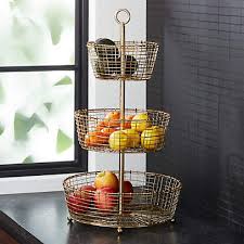 3 tier metal fruit basket. Bendt Gold 3 Tier Wire Fruit Basket Reviews Crate And Barrel Canada