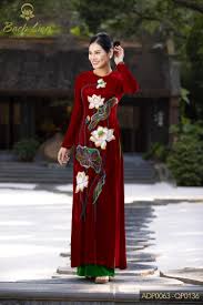Áo dài pháp phục nhung thêu tay đỏ - ADP0063 - QP0136