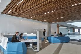 Pin By Poi Business Interiors On Projects Armstrong Ceiling Commercial Interior Design Lobby Design