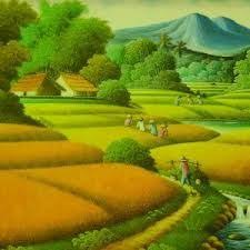  Pemandangan Di Sawah Gambar Pedesaan Pemandangan Alam