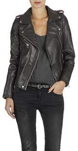 Maje Madone Taupe Leather Jacket