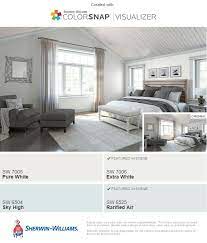 Sherwin williams colors for exterior and interior walls and. The Wall Color Is Extra White The Trim Is Rarified Air We Could Do A Light Gray Was Master Bedroom Colors Master Bedroom Inspiration Basement Paint Colors