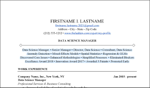 Wow your future employer with this simple cover letter example format. Data Science Manager Resume Example Free Download