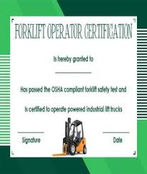 The instructor should modify the course to simulate conditions the forklift operator may encounter in the workplace. 16 Forklift Certification Card Template Ideas Forklift Card Template Certificate Templates