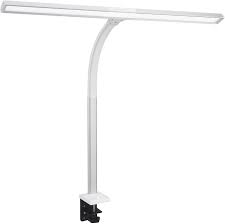 Amazon Com Phive Led Task Lamp 20 Watt Super Bright Desk Lamp With Clamp Dimmable Gooseneck Monitor Lamp 4 Color Modes 5 Level Dimmer Memory Function Highly Adjustable Office Light Workbench Lamp Silver Home