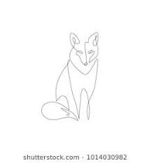 Fox Line Art Icon Abstract Outline Fox Hand Drawn Minimalism Style Fox Drawing Line Art Drawings Drawings
