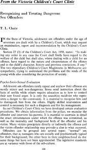 Recognizing and Treating Dangerous Sex Offenders - T.L. Chatz, 1972
