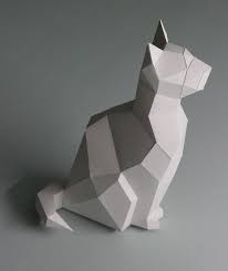 Was soll soll ich ausdrucken? Papercraft Cat Sitting Kitty 3d Low Poly Paper Sculpture Diy Gift Decor For Home And Office Pepakura Pattern Template Handmade Animals Kitty Papierskulpturen Papierskulptur 3d Origami Anleitung
