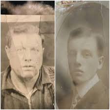 Who is the man in grandma's old photo with a surfboard?