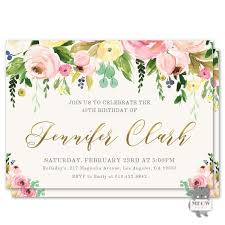 40th Birthday Flowers For Her Birthday Invitations For Women 30th 40th 50th Birthday Invitation For Her Printable Digital Printed Floral Theme Any Age Bday Invite 60th Birthday Invitations 50th Birthday Invitations Birthday Invitations Kids