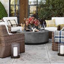 Before pouring the concrete make sure that the mold is very clean and level. Lucca Concrete Outdoor Round Coffee Table Patio Furniture Williams Sonoma