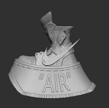 Nike Air Jordan 1 Off White Two Versions 3d Print Model In 2020 Print Models Air Jordans Nike Air