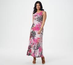 Attitudes By Renee Regular Como Jersey Printed Godet Maxi Dress Qvc Com In 2020 Dresses Types Of Dresses Beautiful Dresses