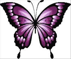 Purple Butterfly Cross Stitch Pattern Modern Large Purple Etsy Butterfly Cross Stitch Pattern Butterfly Cross Stitch Rainbow Butterfly