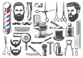 Two bits is an archaism in the united states for 25 cents; Barbershop Haircut And Shave Equipment Icons Stock Vector Illustration Of Retro Hairdresser 132110342