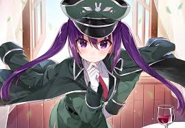 In bakabuzz we have already covered anime girl characters with multiple hair colors. Long Straight Purple Twin Tailed Hair Female Anime Character Wearing Green And White Military Uniform Wallpaper Hd Wallpaper Wallpaperbetter