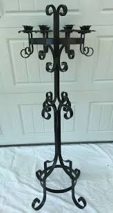 Old Gothic Wrought Iron 48 Floor Candelabra Candle Stand Medieval Tuscan Scroll Ebay Candle Stand Floor Candelabra Wrought Iron Candle Holders