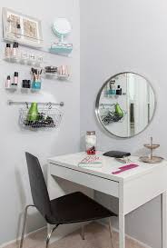 Ikea Micke As Vanity Desk In White Room With Large Grundtal Mirror Micke Desk Ikea Micke Desk Ikea Micke