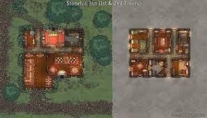 The Stonehill Inn Of Phandevler 35 X 20 Battlemaps Dungeons And Dragons 5e Lost Mines Of Phandelver Fantasy Map Making